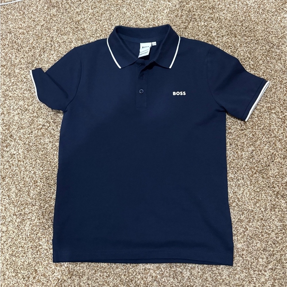 Boss Dark Blue Polo with White Accents